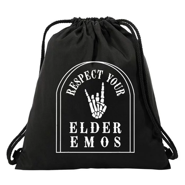 Respect Your Elder Emos Drawstring Bag