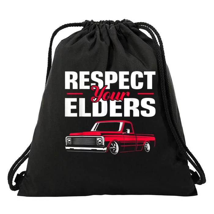 Respect Your Elders Classic Lowrider C10 Vintage Truck Drawstring Bag