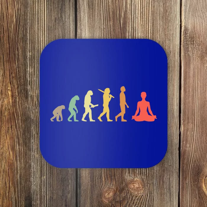 Retro Yoga Evolution Gift For Yogis Cool Gift Coaster