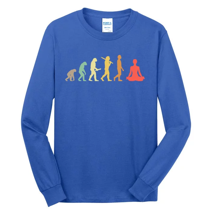 Retro Yoga Evolution Gift For Yogis Cool Gift Tall Long Sleeve T-Shirt