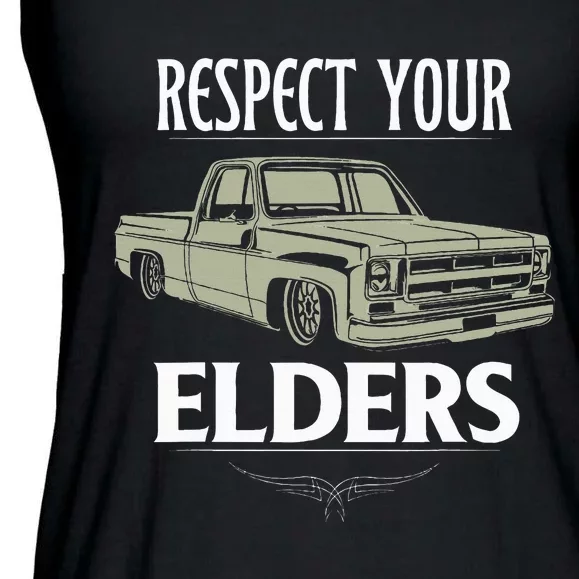 Respect Your Elders Funny Classic Pickup Truck Lovers Ladies Essential Flowy Tank