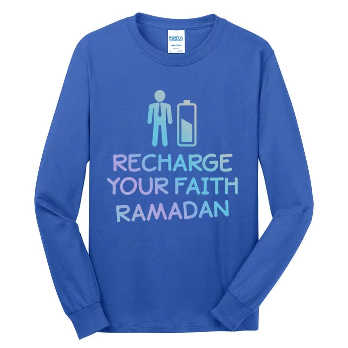 Recharge Your Faith Ramadan Funny Allahu Akhbar Humor Gift Tall Long Sleeve T-Shirt