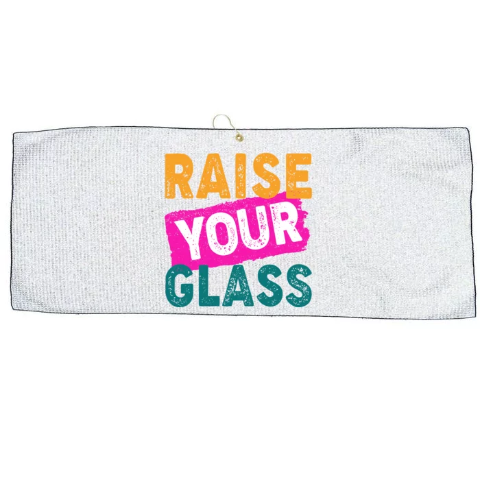 Raise Your Glass Large Microfiber Waffle Golf Towel