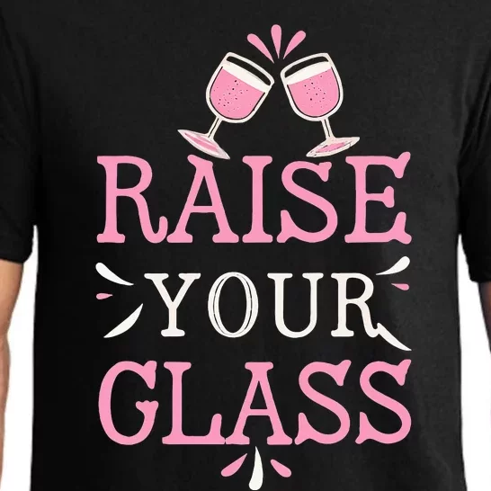 Raise Your Glass Print Party Cheers Pajama Set