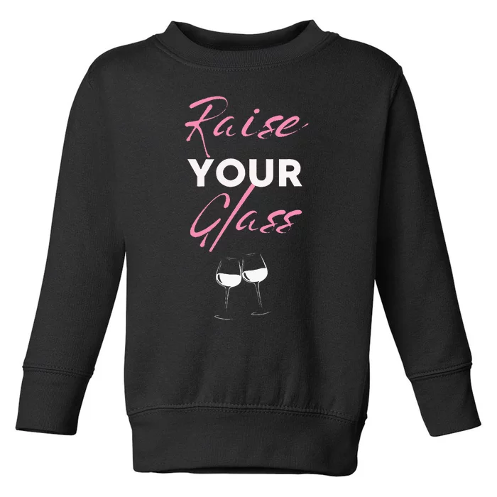 Raise Your Glass Print P..I.N.K Party Cheers Toddler Sweatshirt