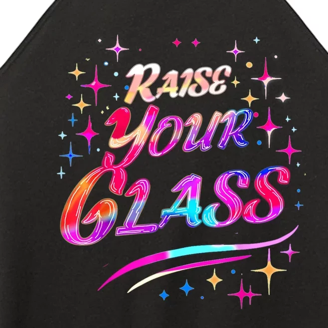 Raise Your Glass Party Cheers Women’s Perfect Tri Rocker Tank