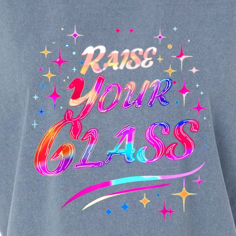 Raise Your Glass Party Cheers Garment-Dyed Women's Muscle Tee