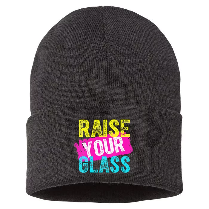 Raise Your Glass VNeck Sustainable Knit Beanie