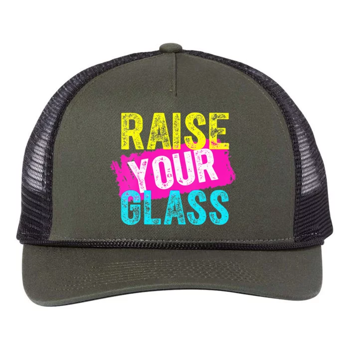 Raise Your Glass VNeck Retro Rope Trucker Hat Cap