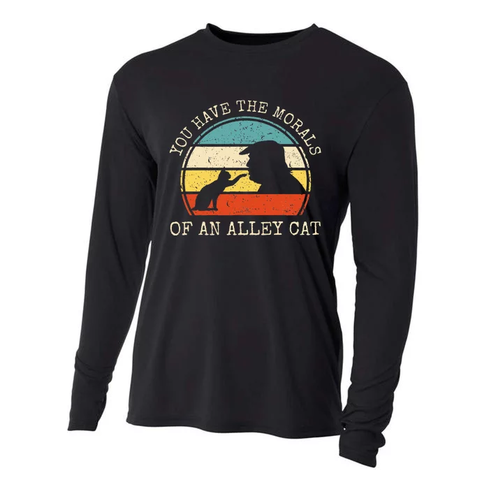 Retro You Have The Morals Of An Alley Cat Funny Biden Cooling Performance Long Sleeve Crew