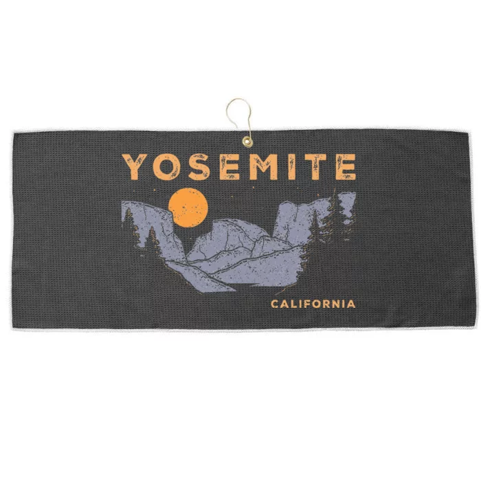 Retro Yosemite Halfdome National Park Vintage Large Microfiber Waffle Golf Towel