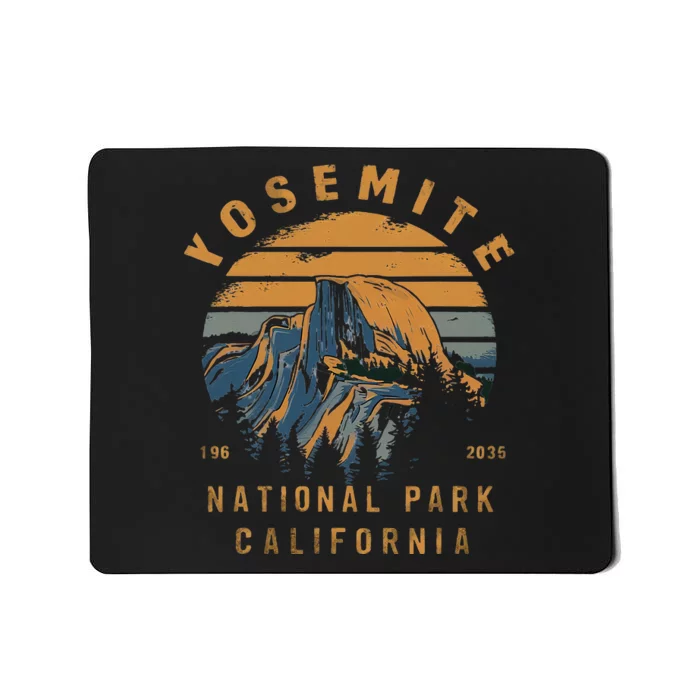 Retro Yosemite Halfdome National Park Vintage Mousepad