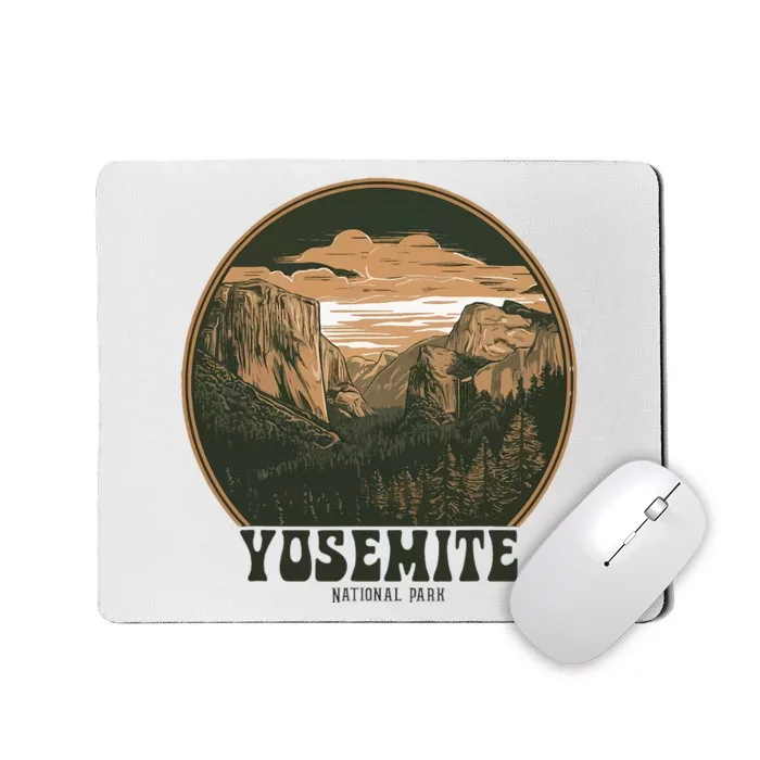 Retro Yosemite Halfdome National Park Vintage Mousepad