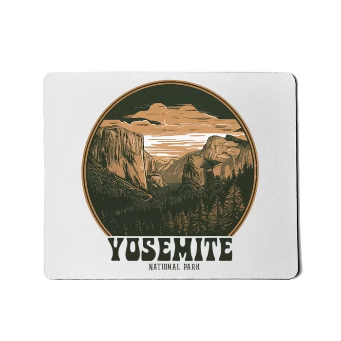 Retro Yosemite Halfdome National Park Vintage Mousepad