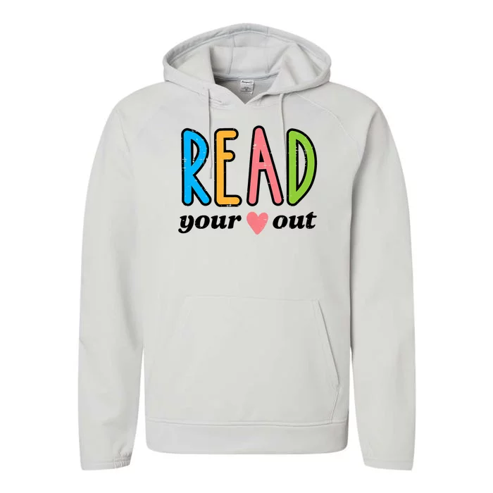 Read Your Heart Read Reading Librarian Book Across America Performance Fleece Hoodie