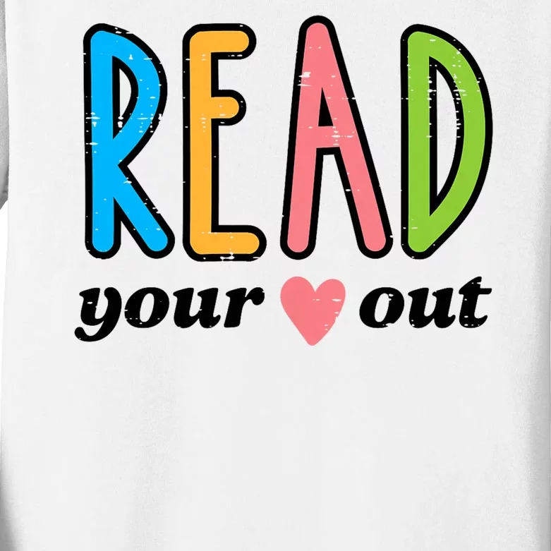 Read Your Heart Read Reading Librarian Book Across America Kids Long Sleeve Shirt