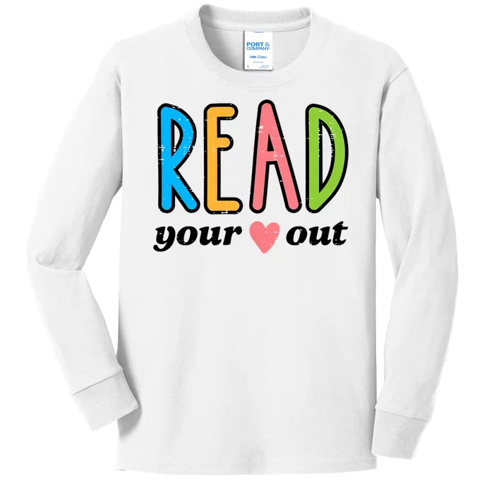 Read Your Heart Read Reading Librarian Book Across America Kids Long Sleeve Shirt