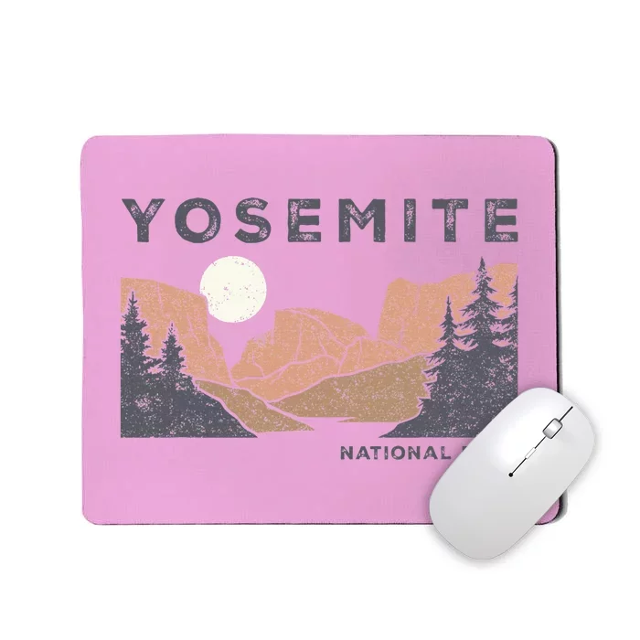 Retro Yosemite Halfdome National Park Mousepad