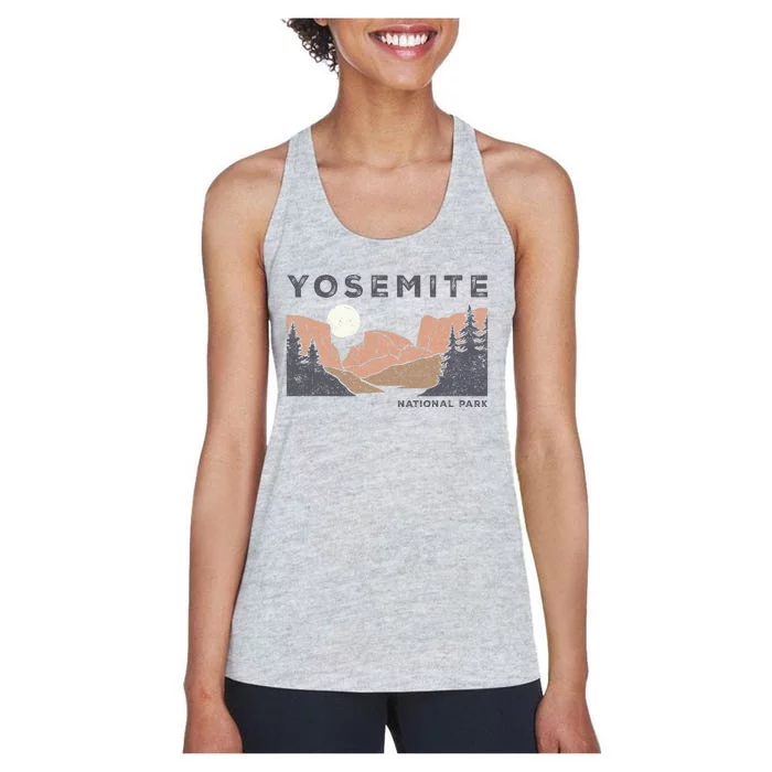 Retro Yosemite Halfdome National Park Women's Racerback Tank