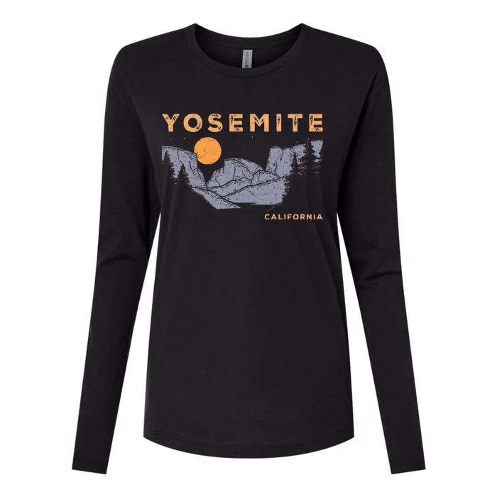 Retro Yosemite Halfdome National Park Vintage Womens Cotton Relaxed Long Sleeve T-Shirt