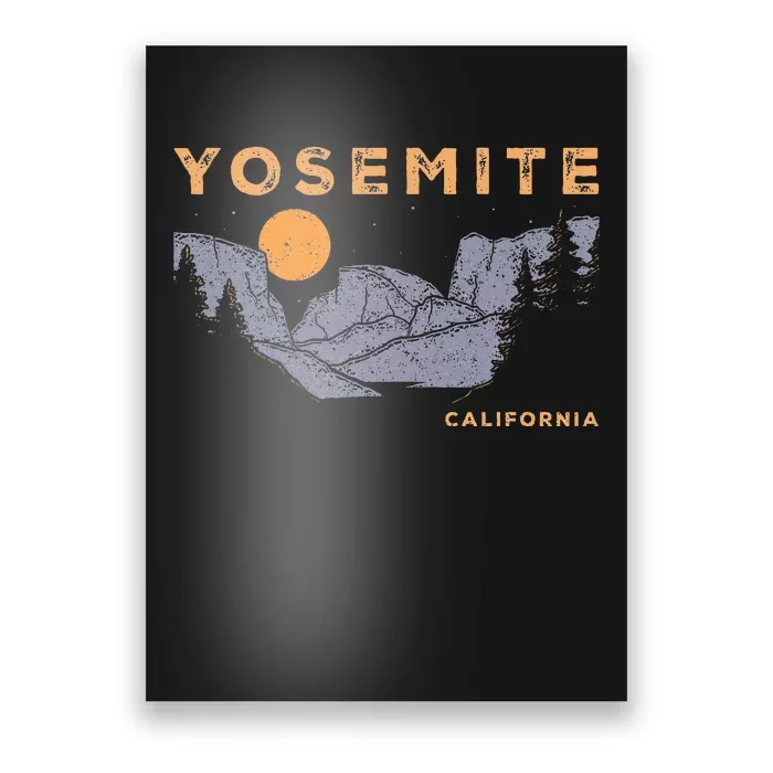 Retro Yosemite Halfdome National Park Vintage Poster