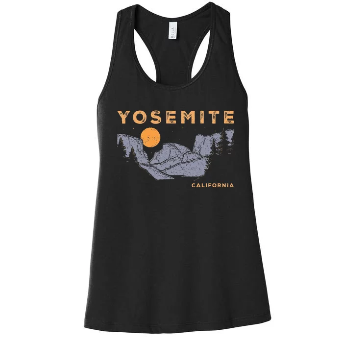 Retro Yosemite Halfdome National Park Vintage Women's Racerback Tank