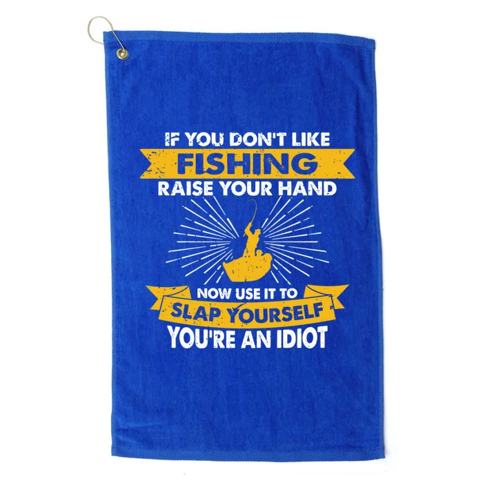 Raise Your Hand Slap Yourself Hobby Funny Fishing Great Gift Platinum Collection Golf Towel