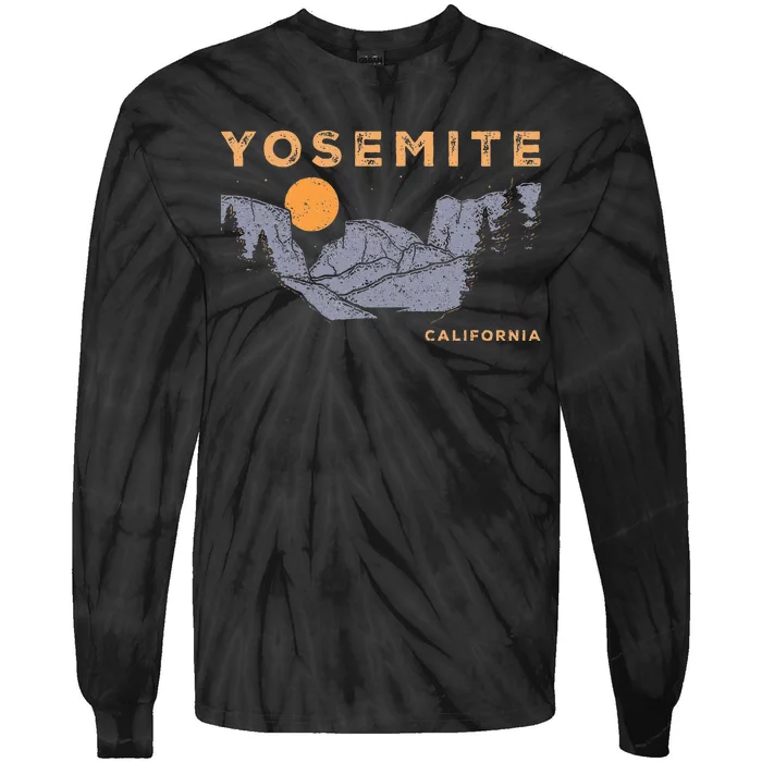 Retro Yosemite Halfdome National Park Vintage Tie-Dye Long Sleeve Shirt