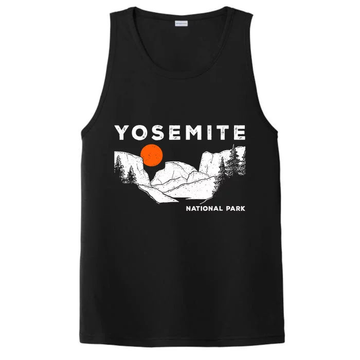 Retro Yosemite HalfDome National Park Vintage Womens Performance Tank