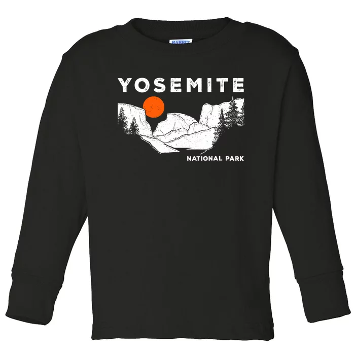 Retro Yosemite HalfDome National Park Vintage Womens Toddler Long Sleeve Shirt