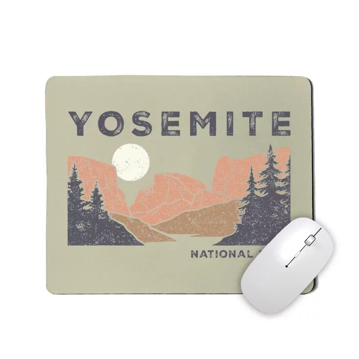 Retro Yosemite Halfdome National Park Vintage Mousepad