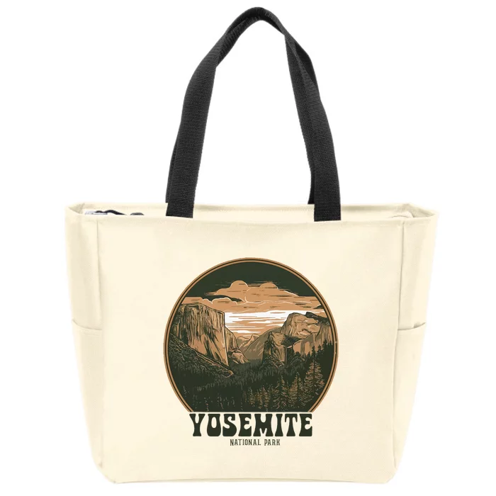 Retro Yosemite Halfdome Women National Park Zip Tote Bag