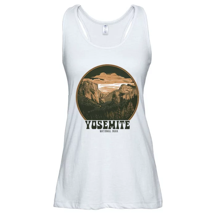 Retro Yosemite Halfdome Women National Park Ladies Essential Flowy Tank