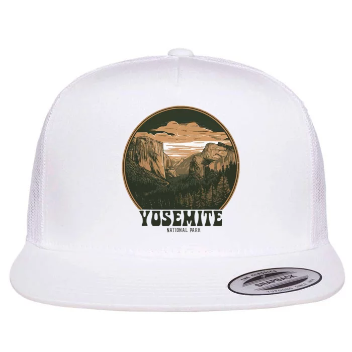 Retro Yosemite Halfdome Women National Park Flat Bill Trucker Hat