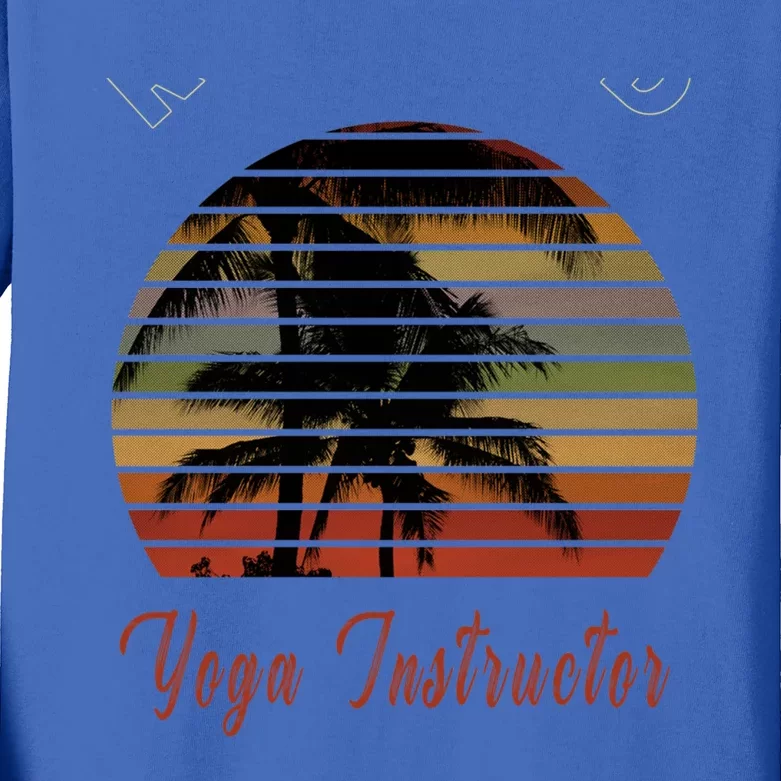 Retired Yoga Instructor Retiret Gift Beach Gift Kids Long Sleeve Shirt