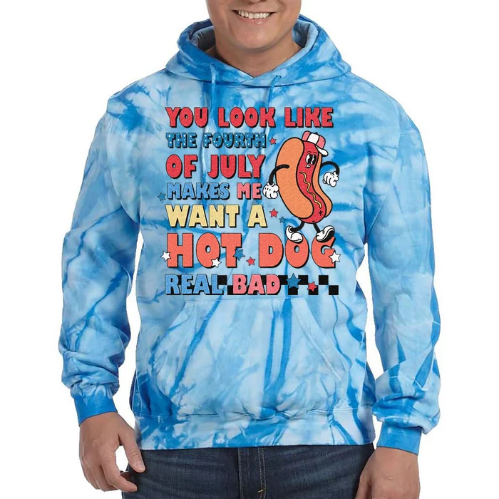 Retro You Look Like The Fourth of July 4th of July Tie Dye Hoodie