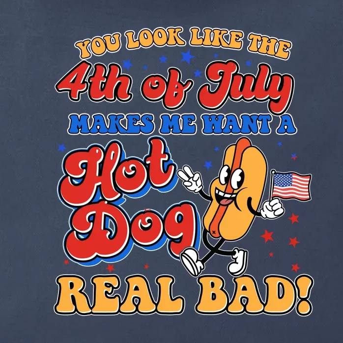 Retro You Look Like The 4th Of July Makes Me Want A Hot Dog Real Bad Zip Tote Bag