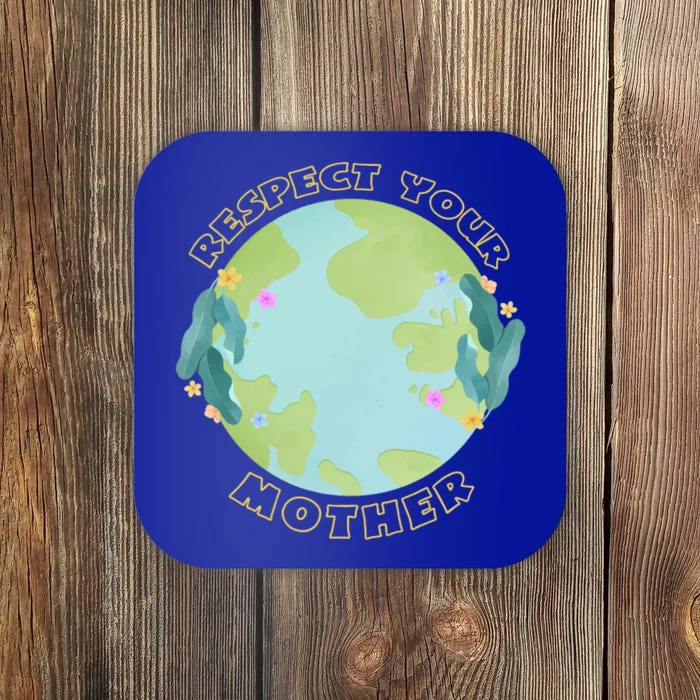 Respect Your Mother Earth Yellow Gift Coaster