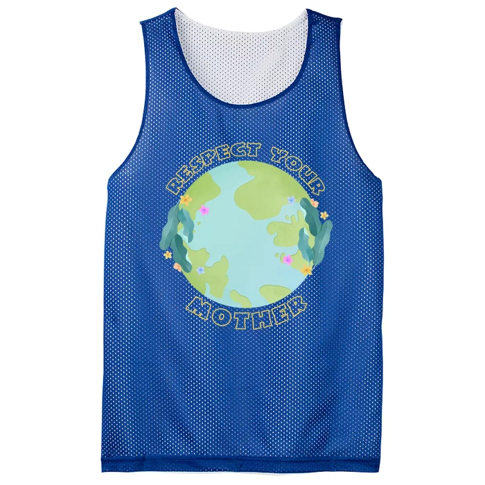 Respect Your Mother Earth Yellow Cool Gift Mesh Reversible Basketball Jersey Tank