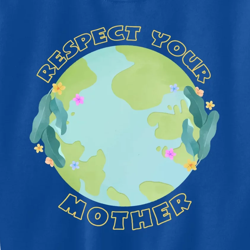 Respect Your Mother Earth Yellow Cool Gift Kids Sweatshirt