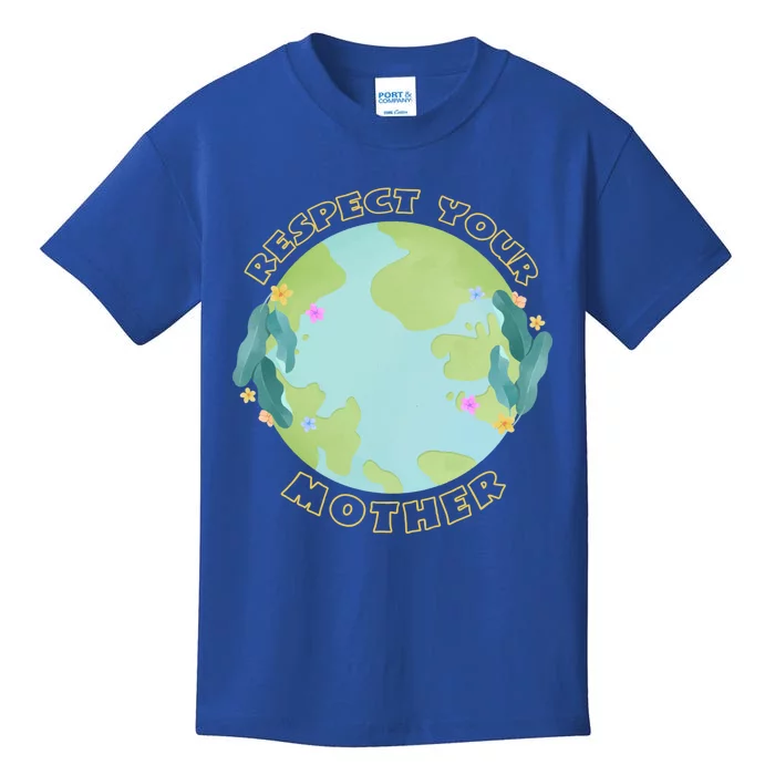 Respect Your Mother Earth Yellow Cool Gift Kids T-Shirt