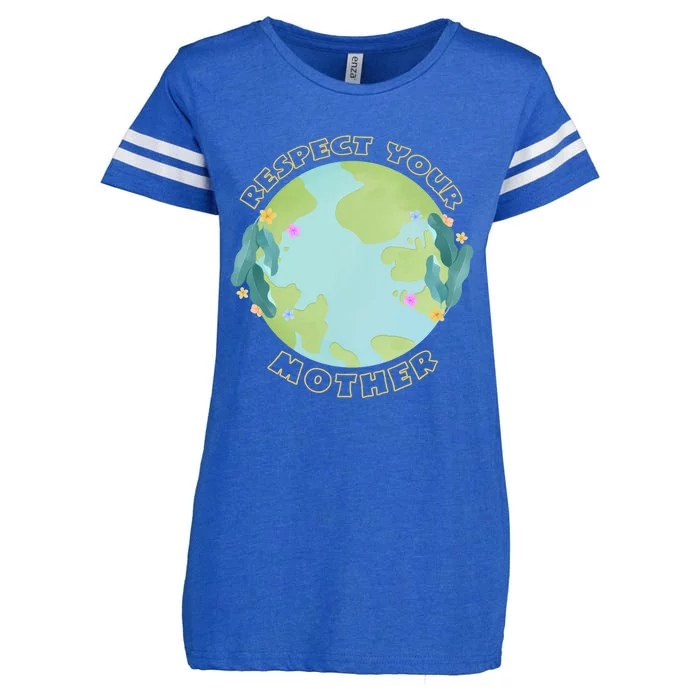 Respect Your Mother Earth Yellow Cool Gift Enza Ladies Jersey Football T-Shirt