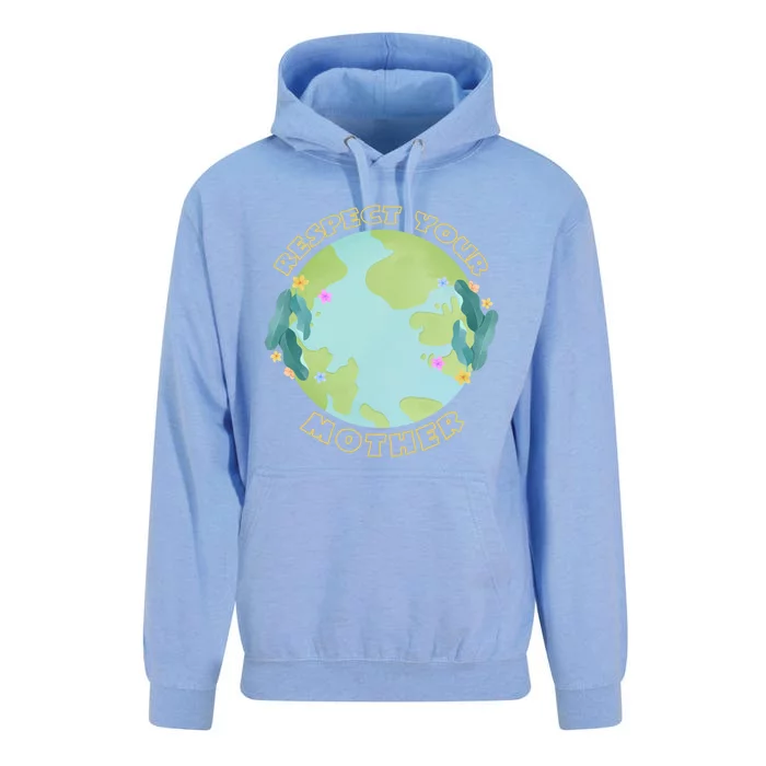 Respect Your Mother Earth Yellow Cool Gift Unisex Surf Hoodie