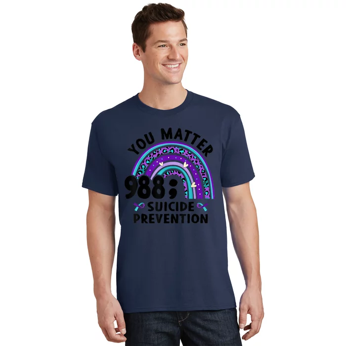 Rainbow You Matter 988 Suicide Prevention Awareness Ribbon T-Shirt