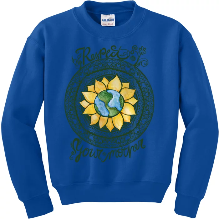 Respect Your Mother Earth Day Dala Gift Kids Sweatshirt