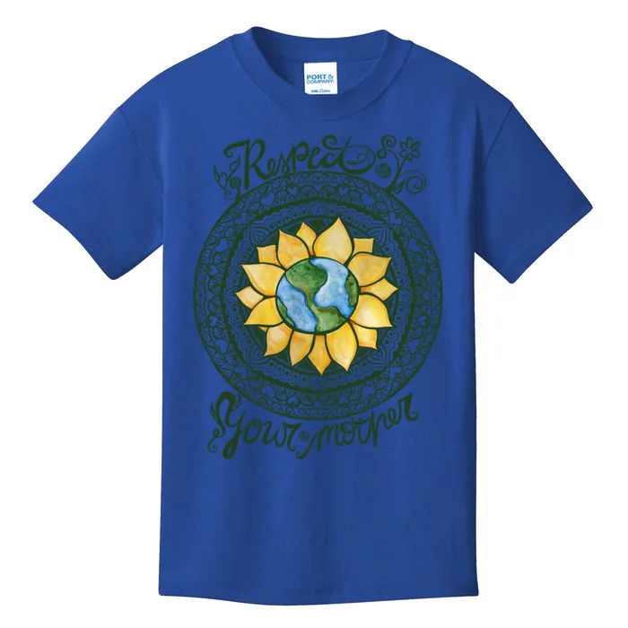 Respect Your Mother Earth Day Dala Gift Kids T-Shirt