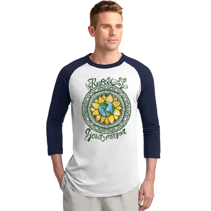 Respect Your Mother Earth Day Dala Gift Baseball Sleeve Shirt