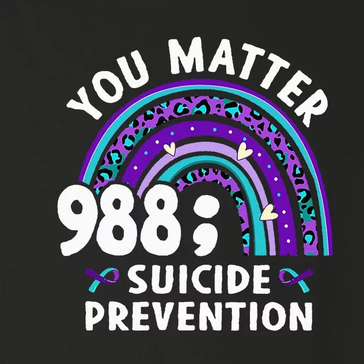 Rainbow You Matter 988 Suicide Prevention Awareness Ribbon Toddler Long Sleeve Shirt