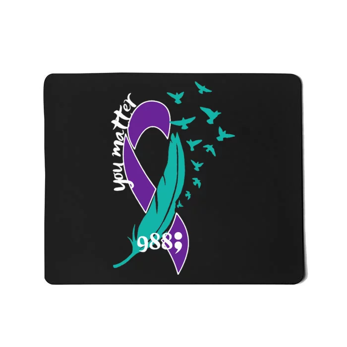 Rainbow You Matter 988 Suicide Prevention Awareness Ribbon Mousepad