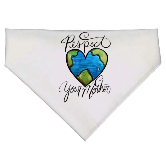 Respect Your Mother Earth Day Cool Gift USA-Made Doggie Bandana